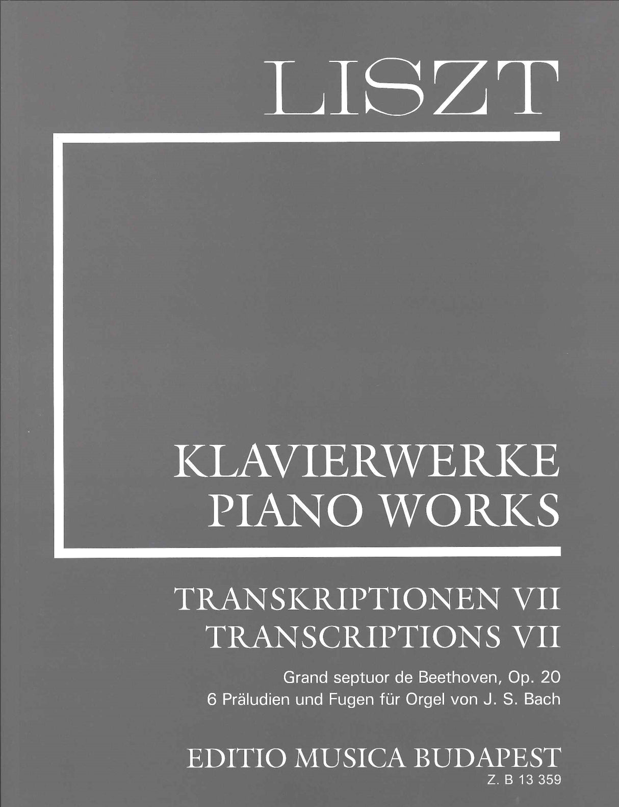 Liszt, 2/22 Transcriptions 7 (Editio Musica Budapest)