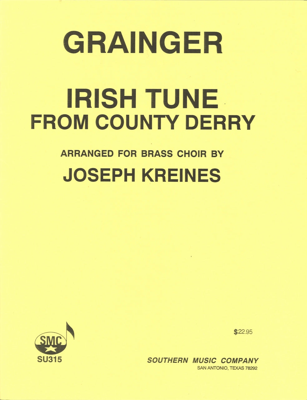 Grainger, Irish Tune from County Derry (Southern)