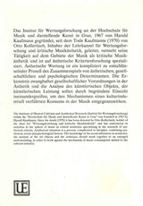 Kritische Musikasthetik & Wertungsforsch (Universal)