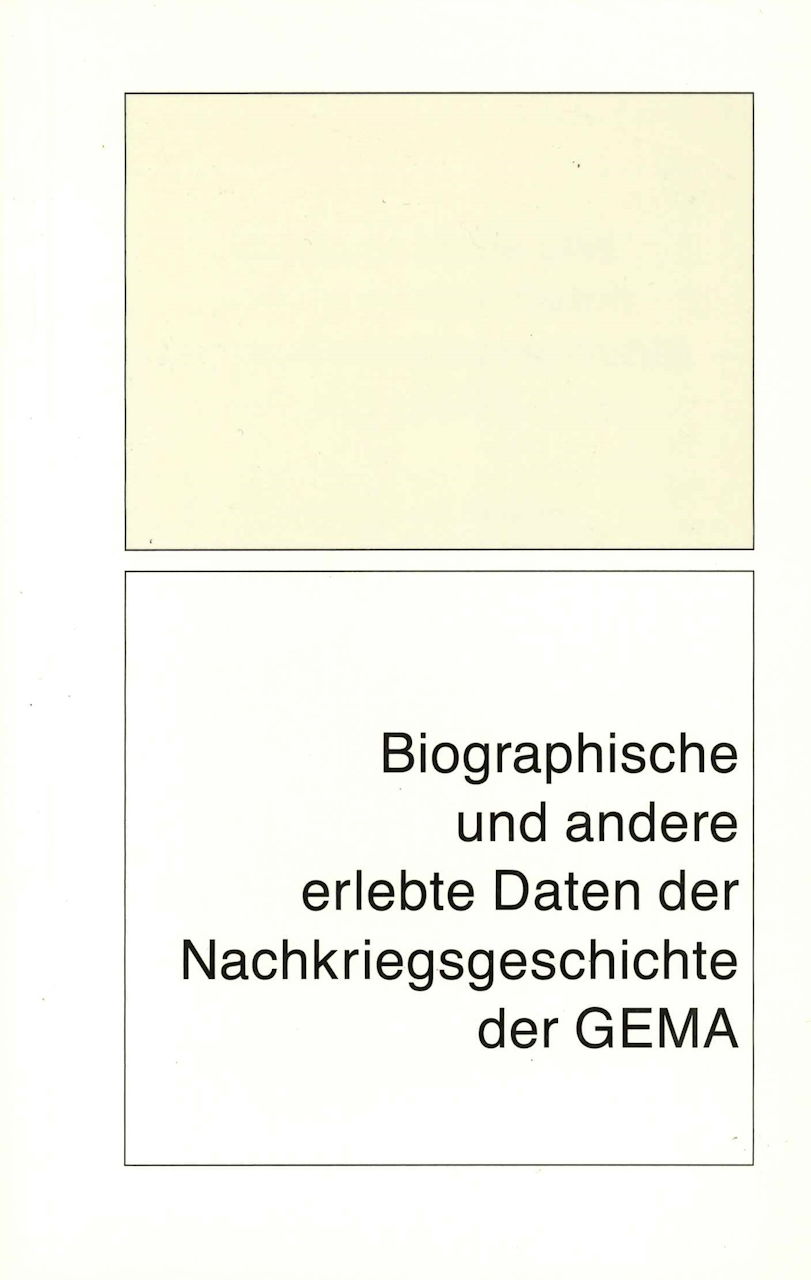 Biographische & andere erlebte Daten (VCH)