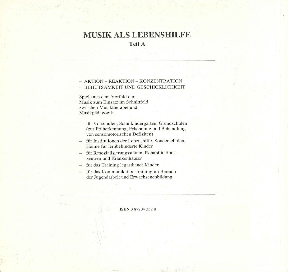 Musik als Lebenshilfe, Teil A[5.Afl.] (Eres)