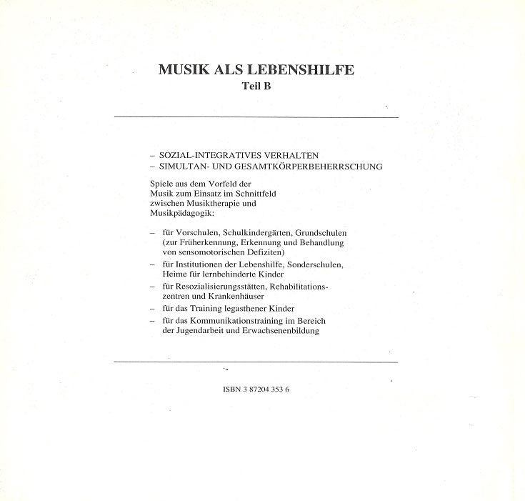 Musik als Lebenshilfe, Teil B[5.Afl.] (Eres)