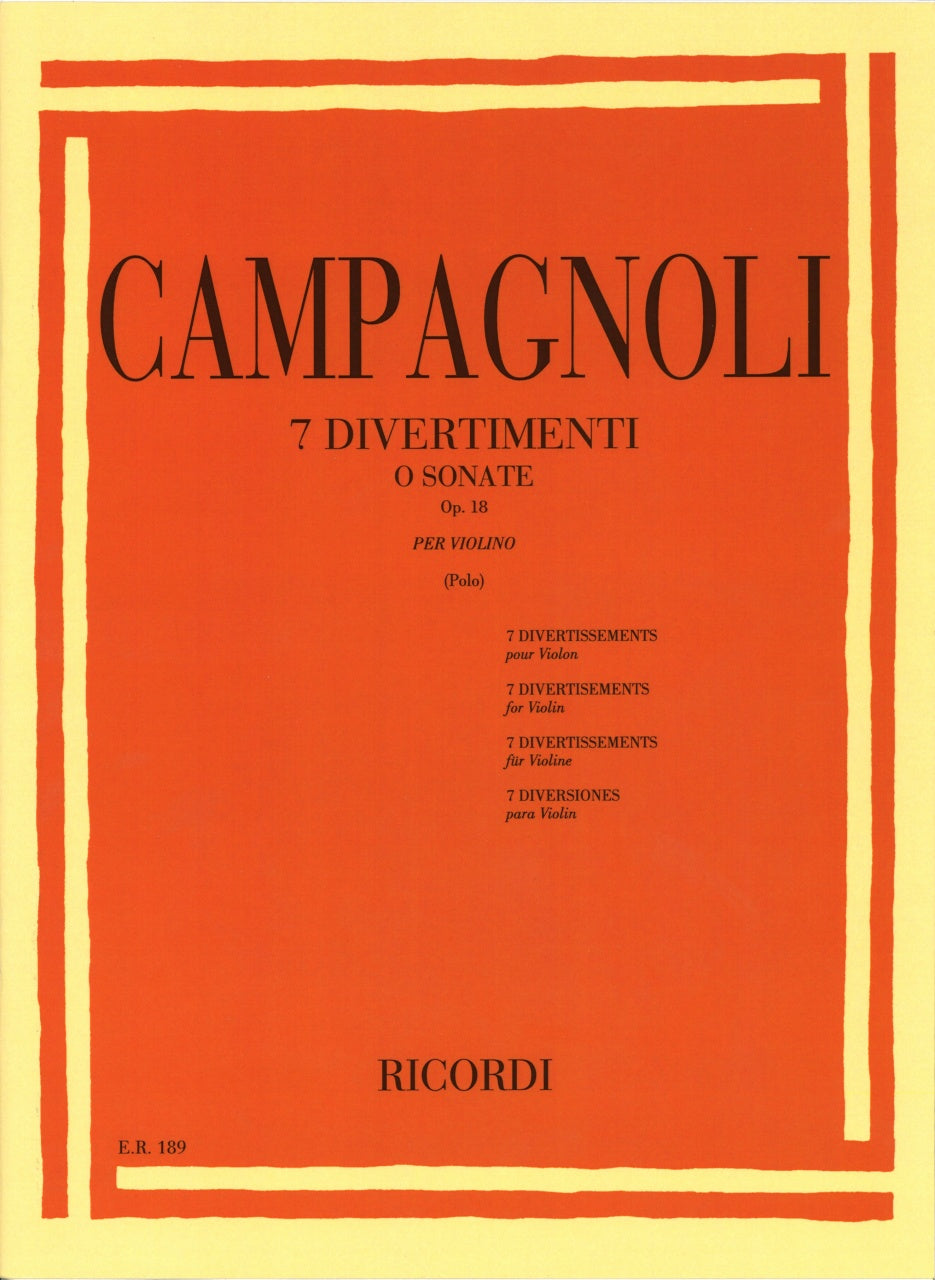 Campagnoli, Divertimenti o Sonate op. 18 (Ricordi)