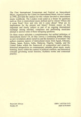 Intercultural Music 1 (Book/Tape) (Eckhard Breitinger (Bayreuth University))