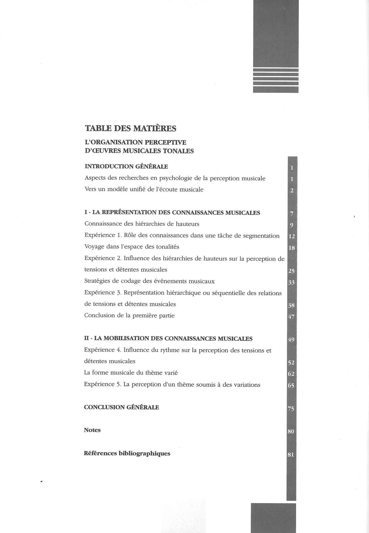 Bigand, L'Organisation Perceptive (Maison des Sciences de l'Homme)