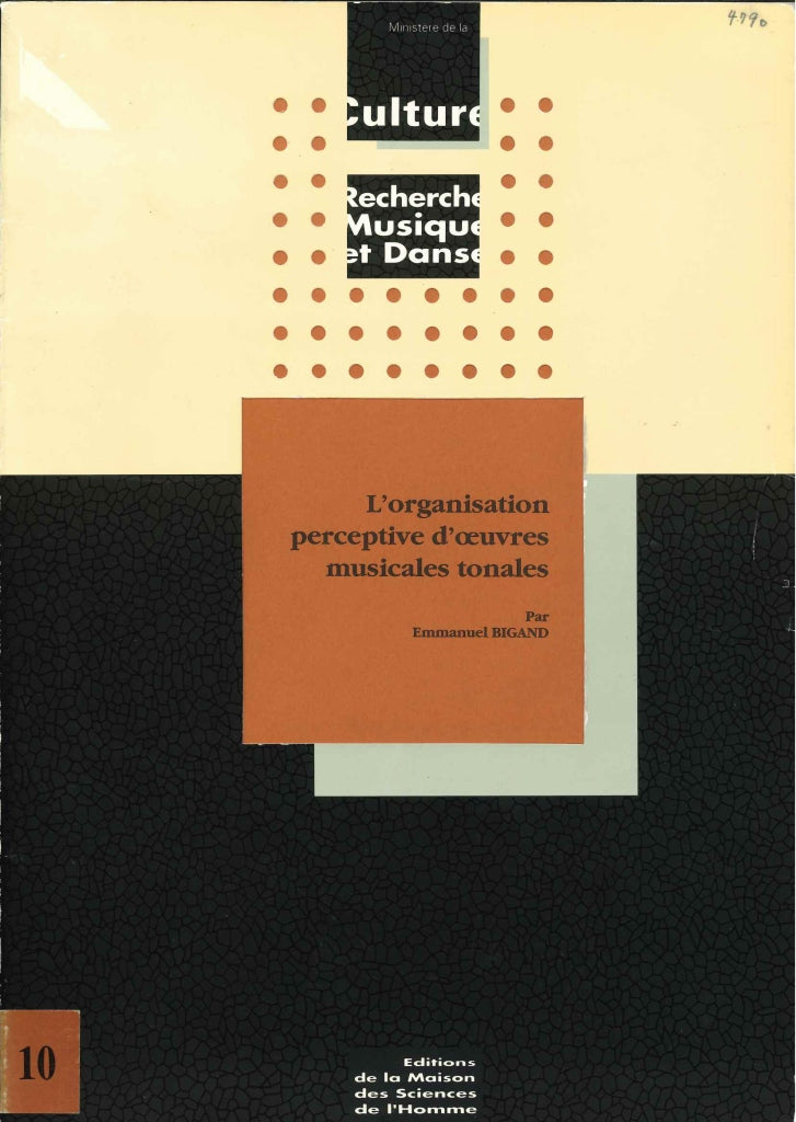 Bigand, L'Organisation Perceptive (Maison des Sciences de l'Homme)
