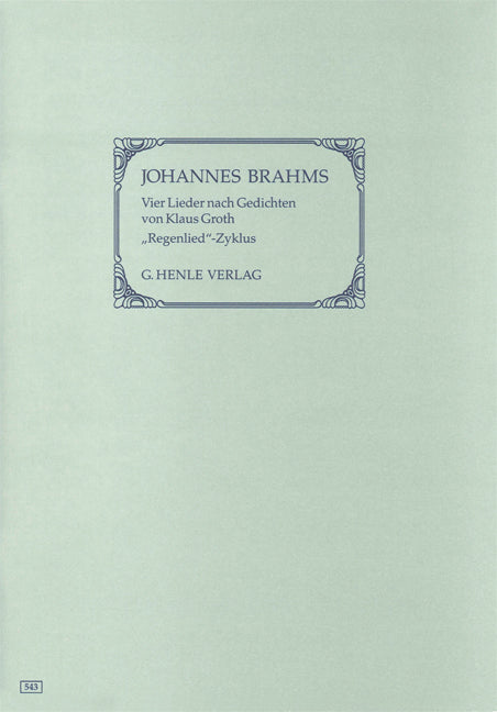Brahms, 4 Lieder 'Regenlied'-Zyklus (Henle)