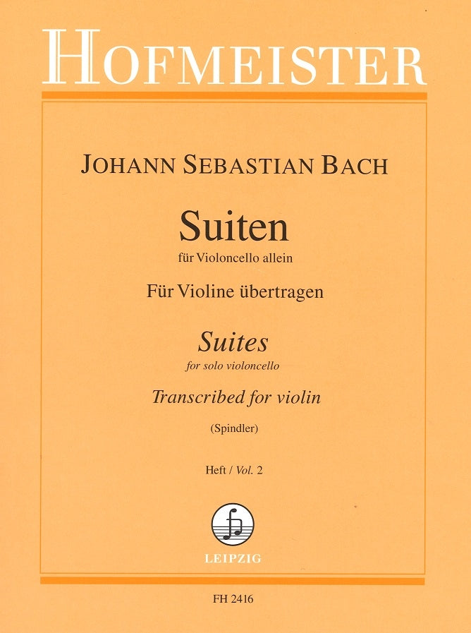 Bach, Suiten fur Violoncello 2 (Vn solo) (Hofmeister)
