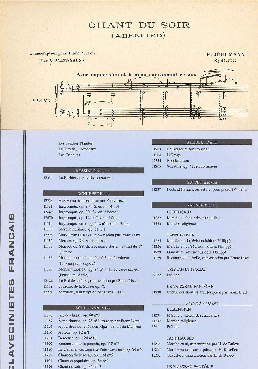 Schumann, Chant du soir op. 85/12 (Durand)