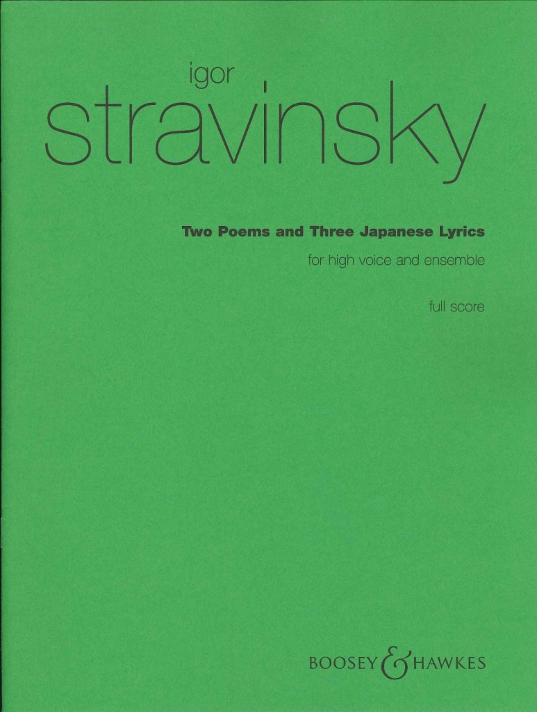 Stravinsky, 2 Poems & 3 Japanese Lyrics (Boosey)