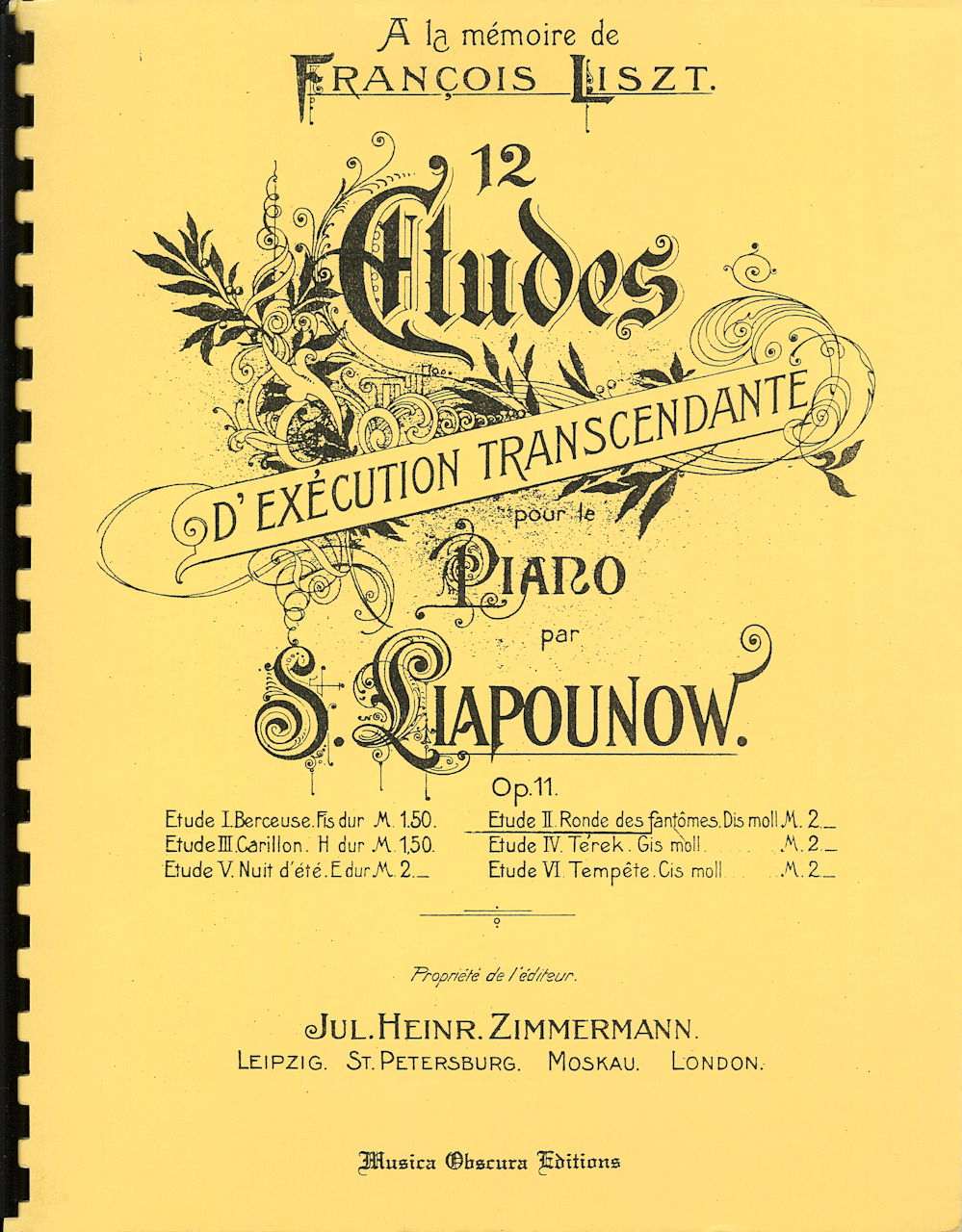 Lyapunov, Etude No. 2 in d# minor (Musica Obscura)