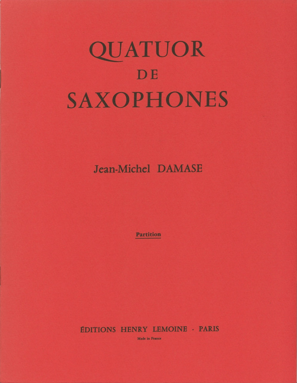 Damase, Quatuor de saxophones (SATBr) (Lemoine)