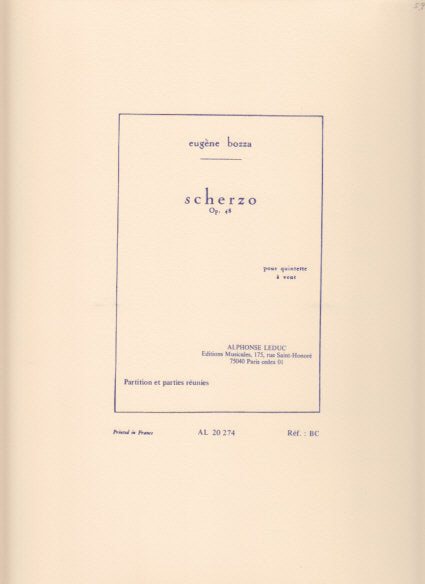 Bozza, Scherzo op. 48 (Quintet) (Leduc)