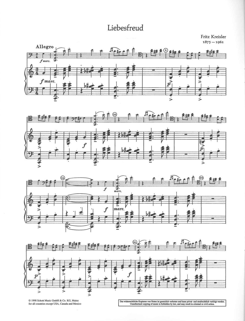 Kreisler, Liebesfreud; Liebesleid (Schott)