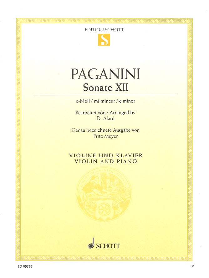 Paganini, Sonate Nr. 12, e-moll (Schott)