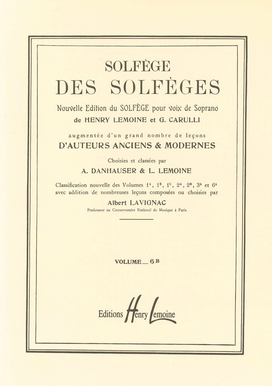Solfege des solfeges 6B (avec accomp) (Lemoine)