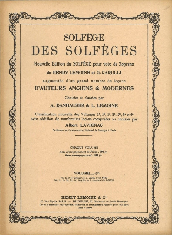 Solfege des solfeges 5B (avec accomp) (Lemoine)