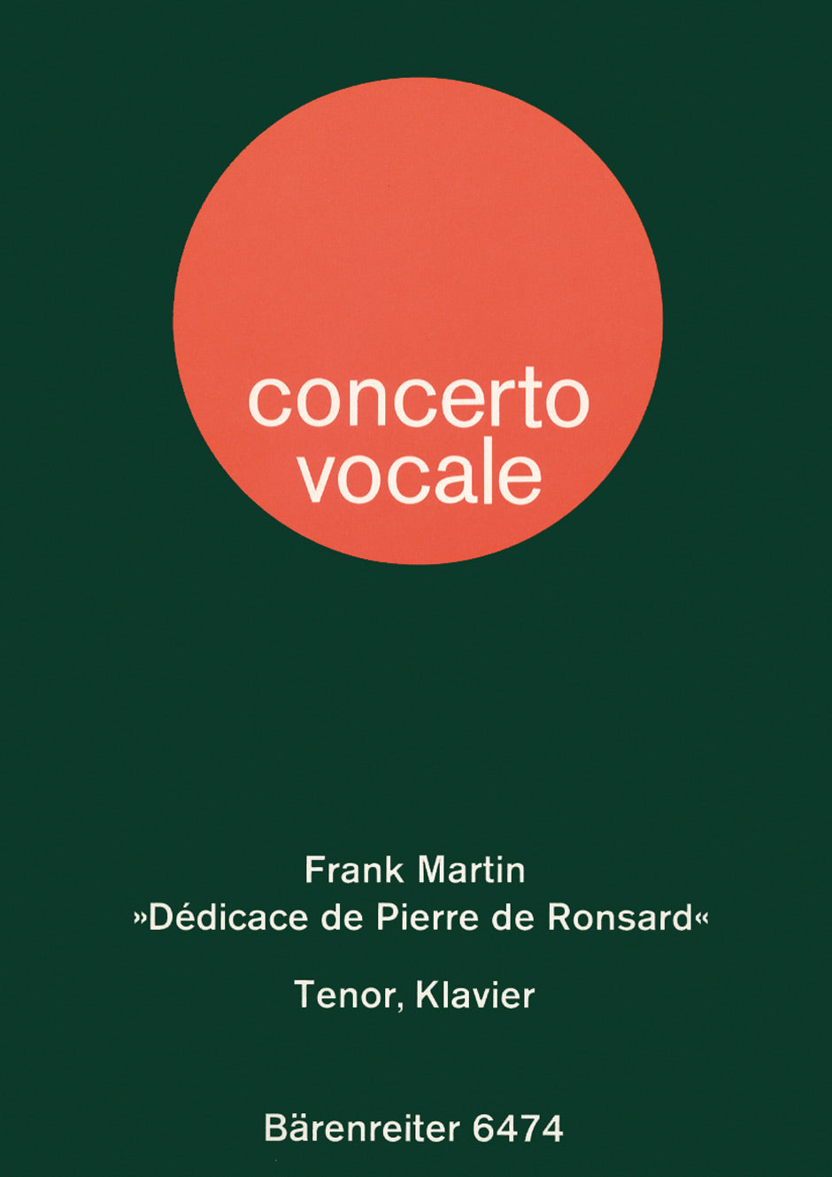 Martin, Dedicace de Pierre de Ronsard (Barenreiter)