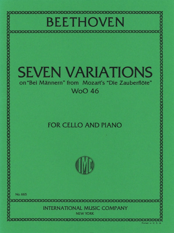 Beethoven, 7 Variations WoO 46 (Vc,Pf) (IMC)