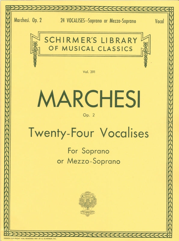 Marchesi, 24 Vocalises op.2 (Sop/M.Sop) (G.Schirmer)