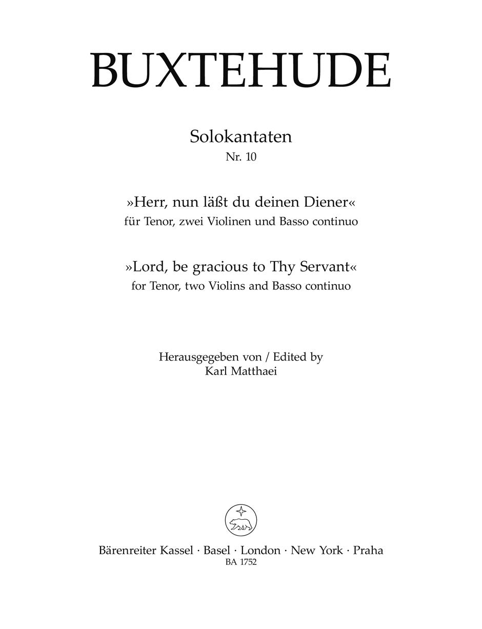 Buxtehude, Herr, nun lasst du deinen Die (Barenreiter)