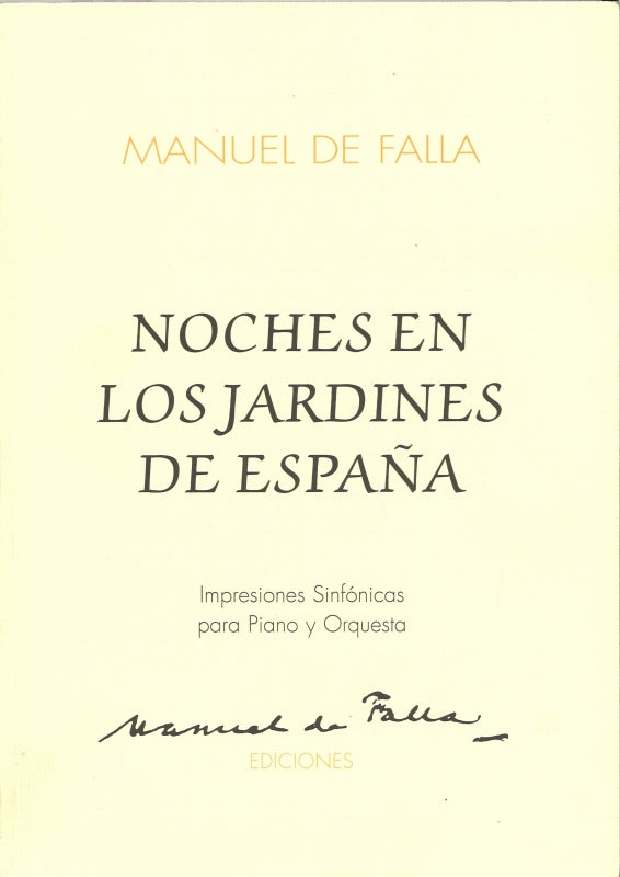 Falla, Noches en los Jardines de Espana (Manuel de Falla Ediciones)