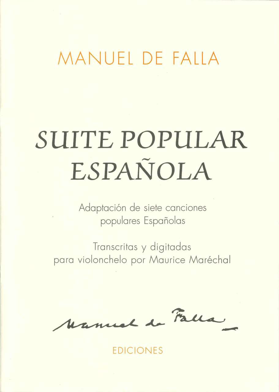 Falla, Suite popular espanola (Manuel de Falla, Ediciones)