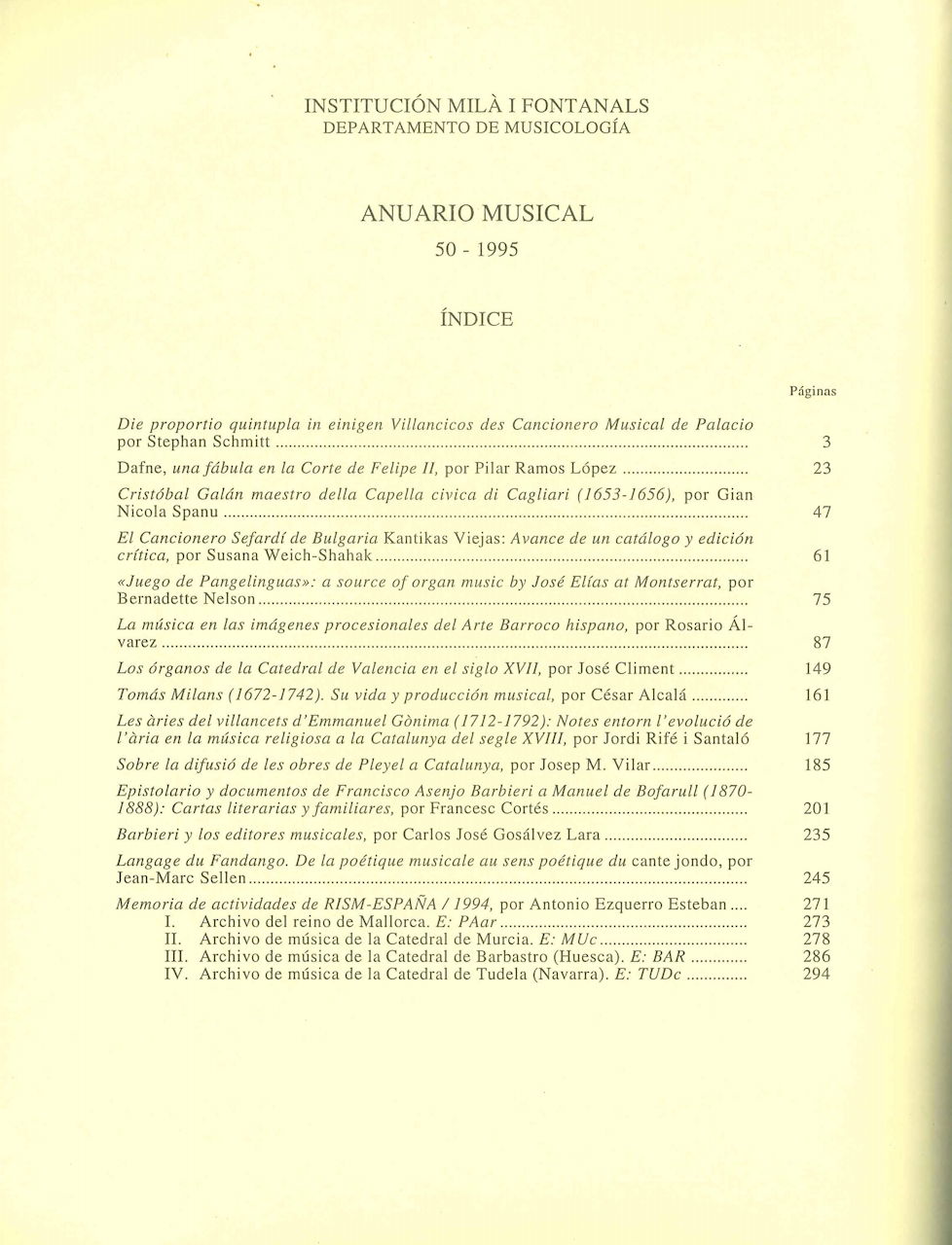 Anuario Musical 50 (CSIC)