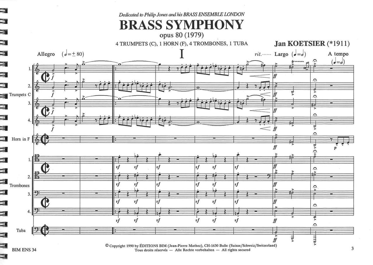 Koetsier, Brass Symphony op. 80 (Bim)