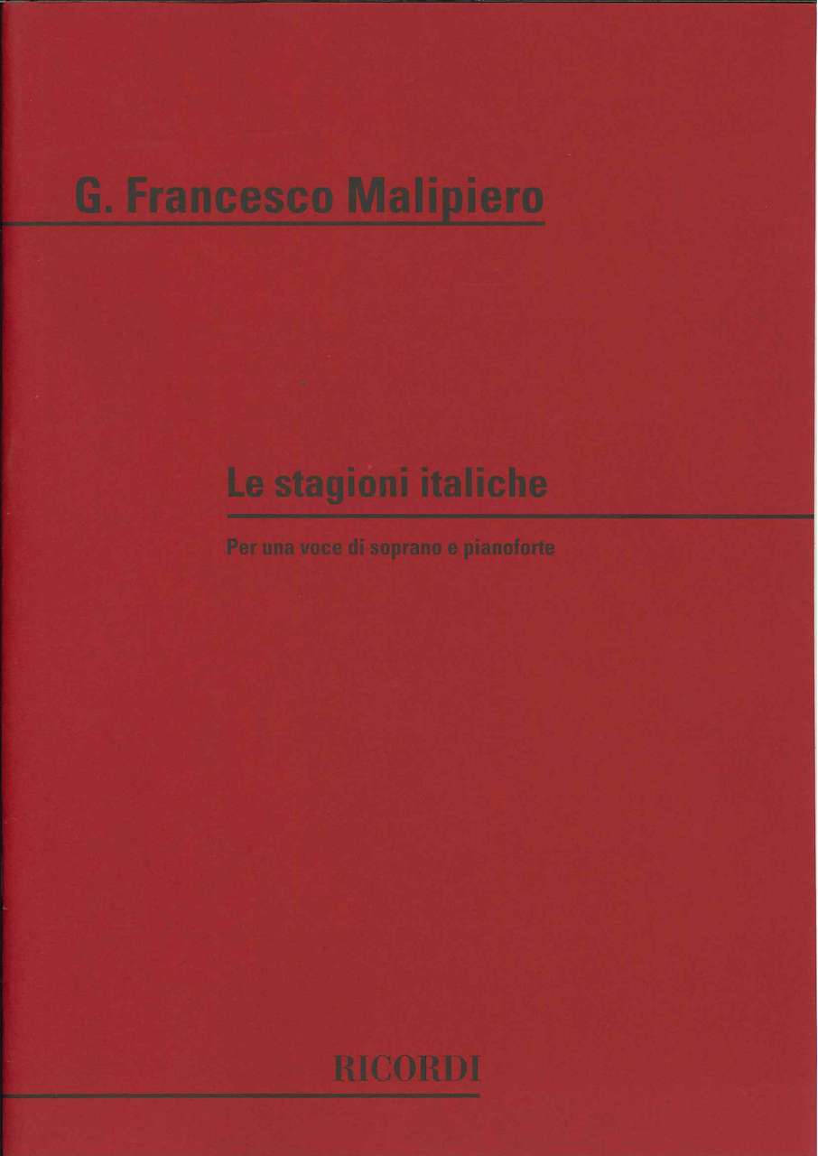 Malipiero, Stagioni italiche (Sop,Pf)[I] (Ricordi)