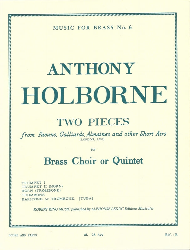 Holborne, Pavans...(1599), 2 Pieces (Qnt (Robert King/Leduc)