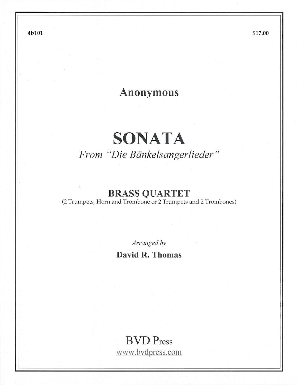 Sonata from 'Die Bankelsangerlieder'(Qrt (Music Express/BVD Press)
