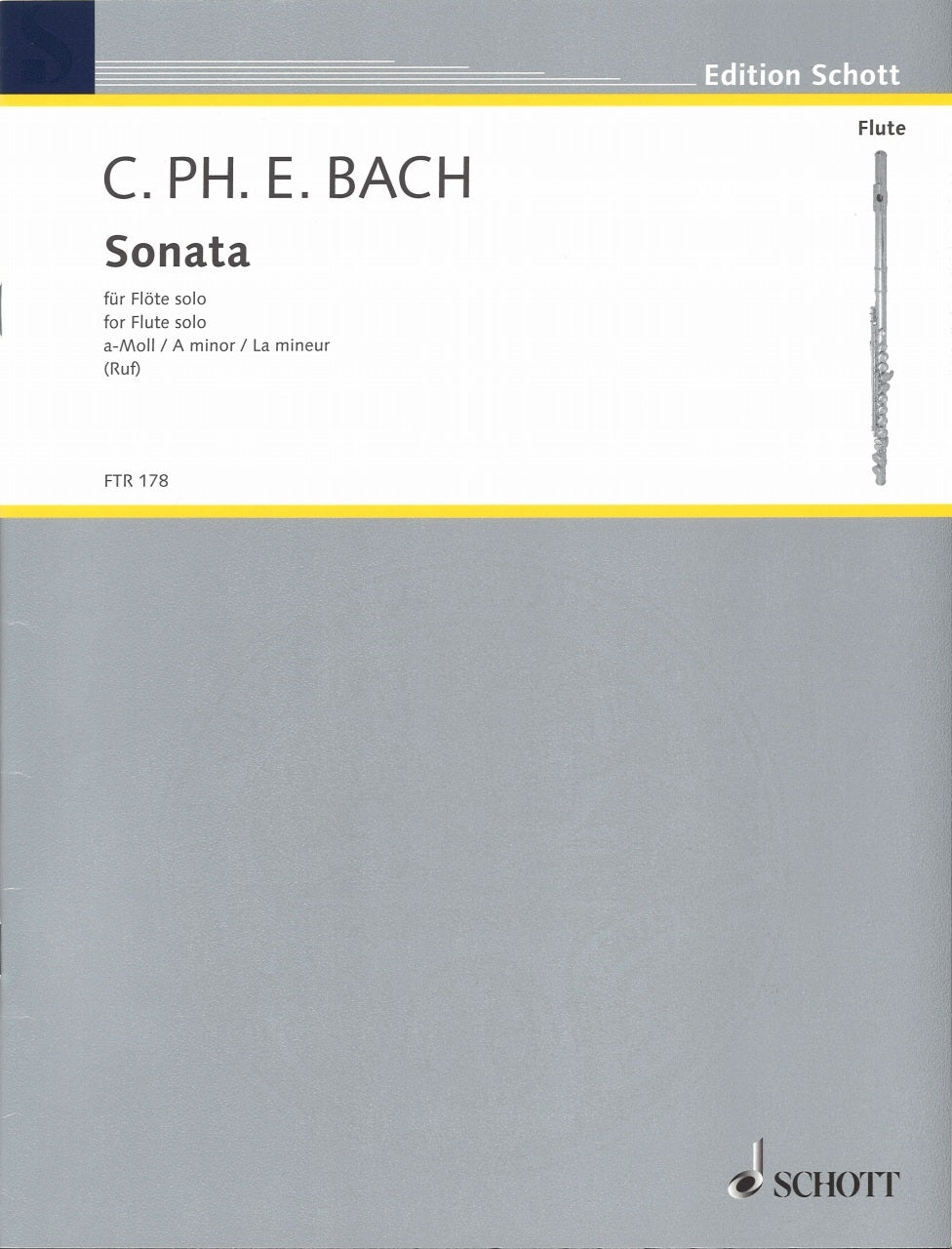 Bach,C.P.E., Sonata in a Wq 132 Fl Solo (Schott)