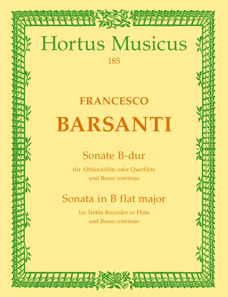 Barsanti, Sonate op.1/6 B-dur (AltRec,Bc (Barenreiter)