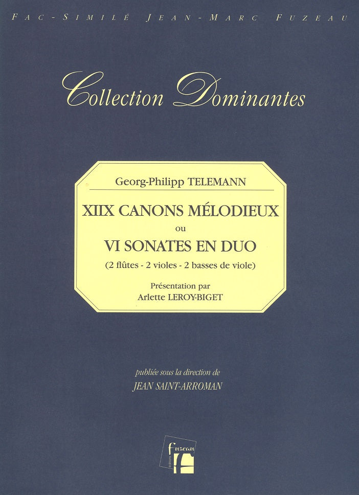 Telemann, 18 Canons melodieux ou 6 Sonat (Fuzeau)
