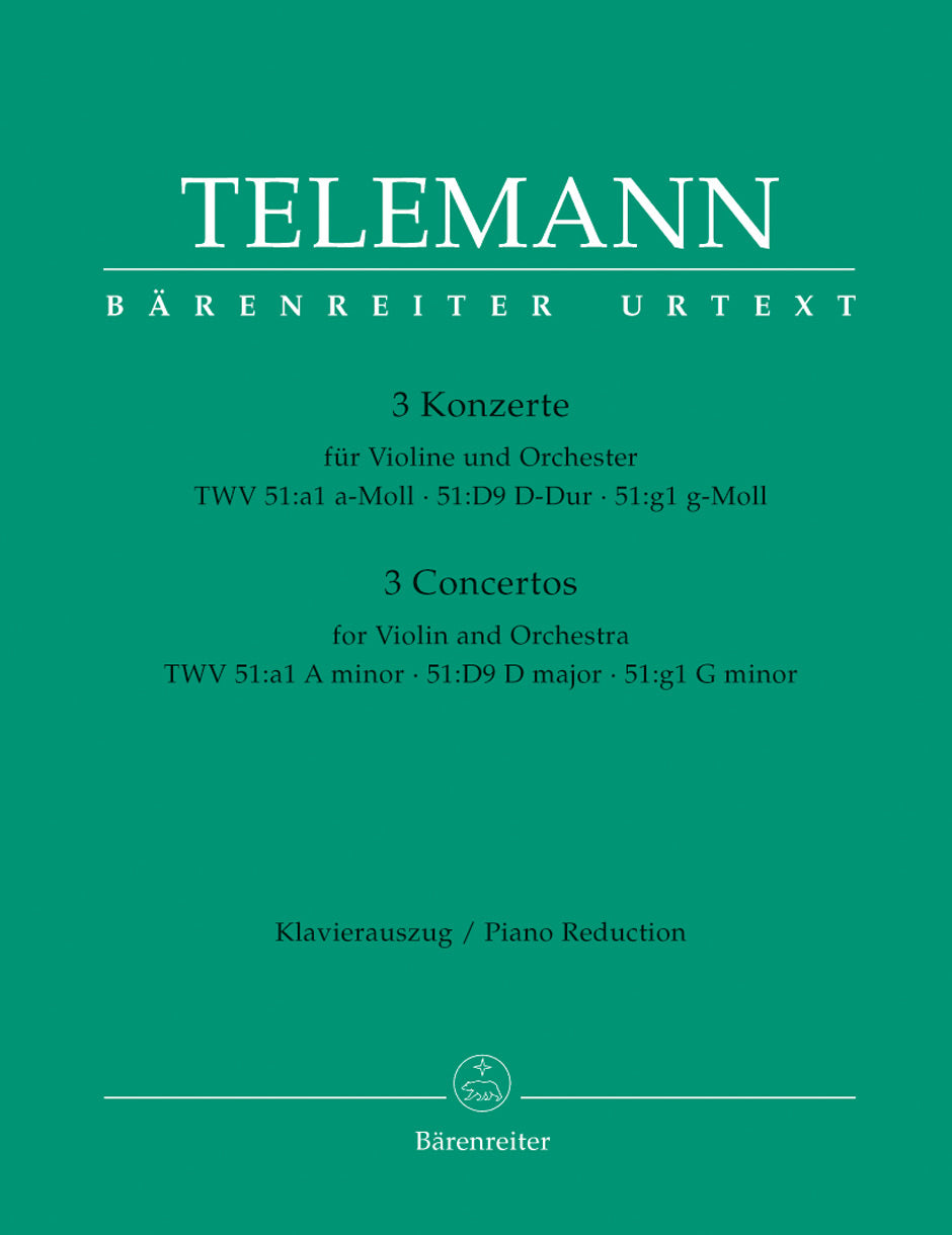 Telemann, Concertos TWV 51: a1, D9, g1 (Barenreiter)