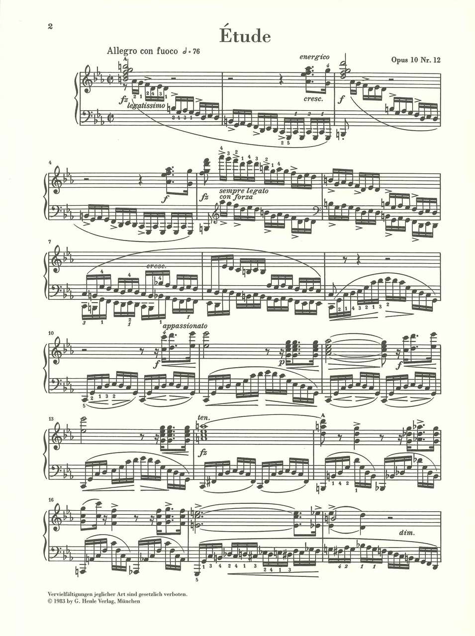 Chopin, Etude op. 10/12 in c (Henle)
