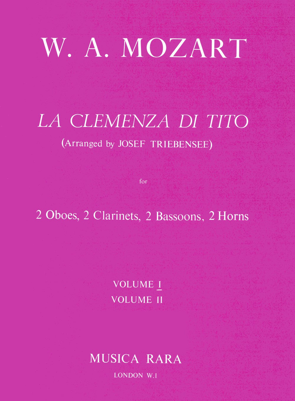 Mozart, Clemenza di Tito 1 (8-part) (Musica Rara)
