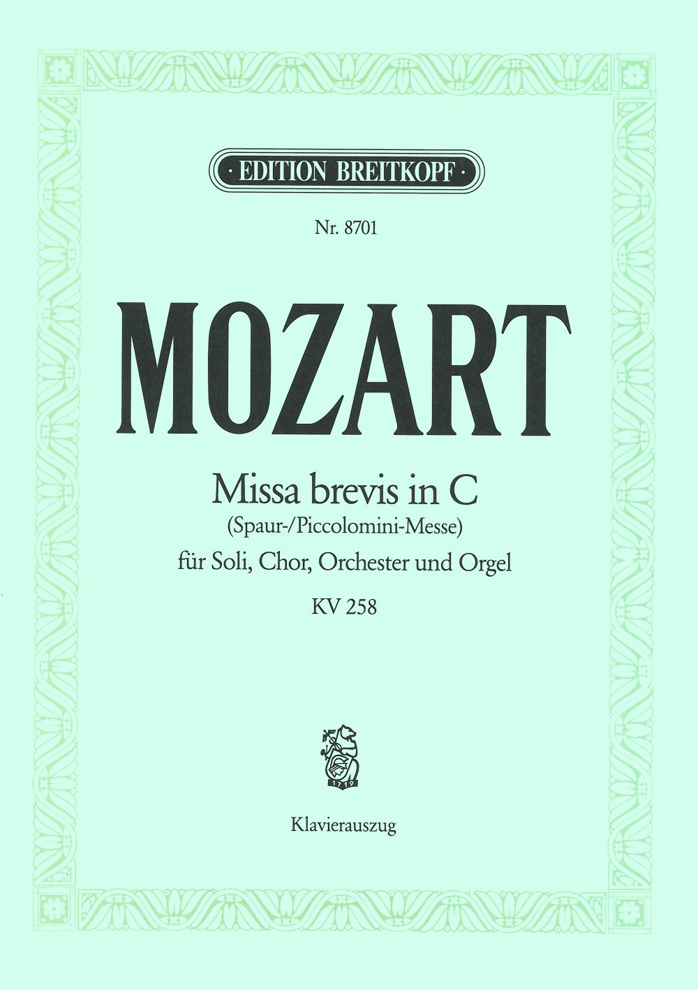 Mozart, Missa brevis KV 258 'Spaur-' (Breitkopf)