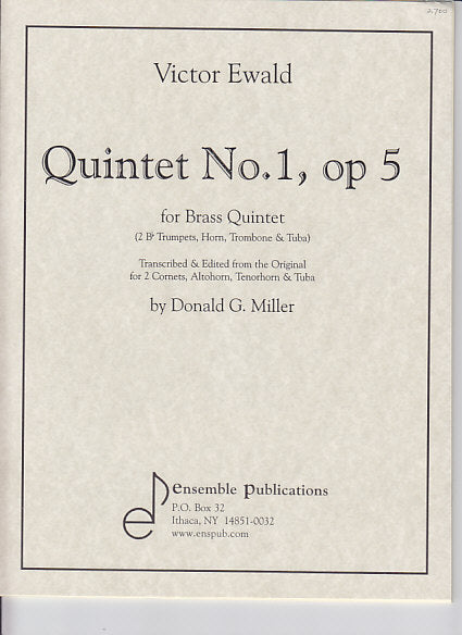Ewald, Quintet No. 1, op. 5 (Miller) (Ensemble Publications)
