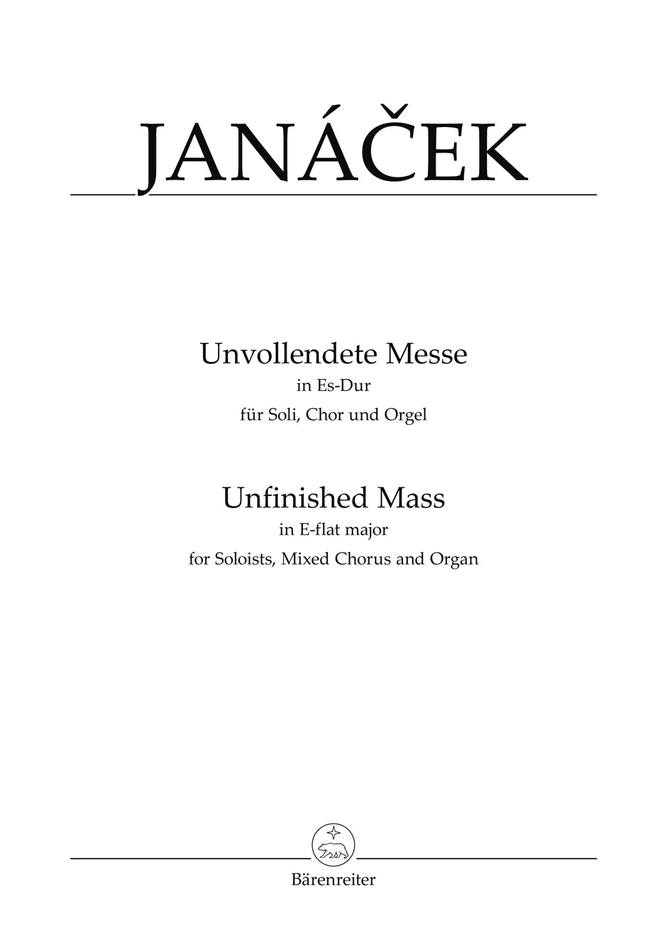 Janacek, Messe Es-dur 'Unvollendete-' (Barenreiter)