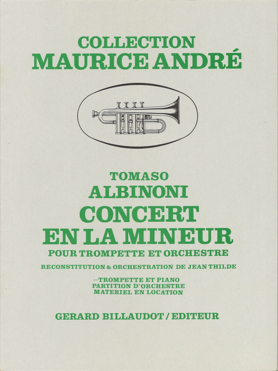 Albinoni, Concerto en la mineur (Billaudot)