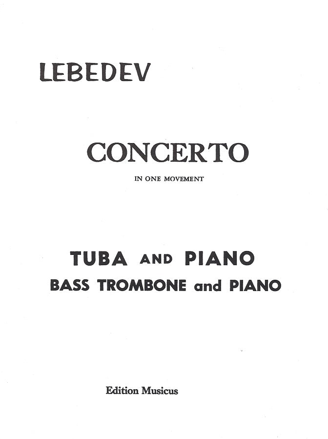 Lebedev, Concerto in 1 Movement (Edition Musicus/Ensemble Publications)