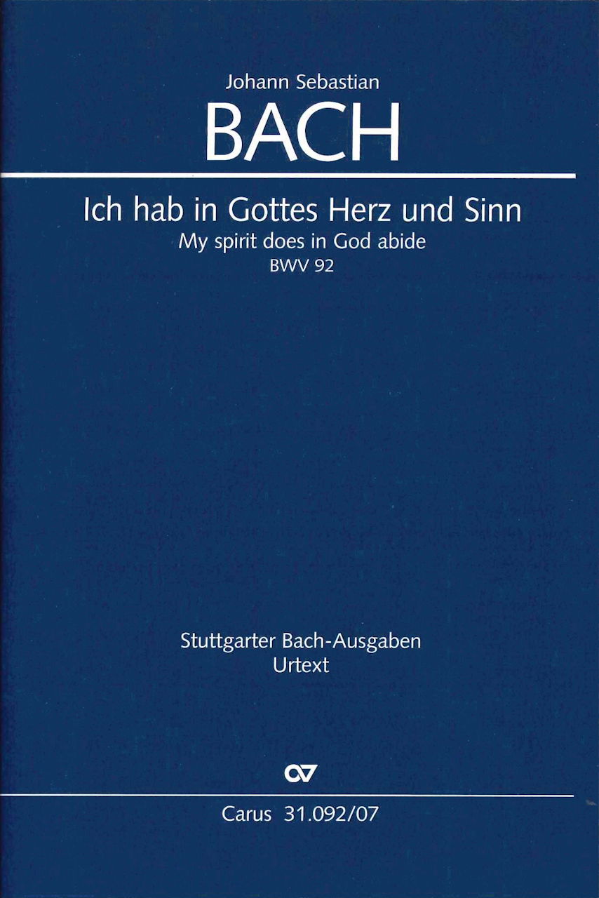 Bach, Cantata No. 92 [G/E] (Carus)