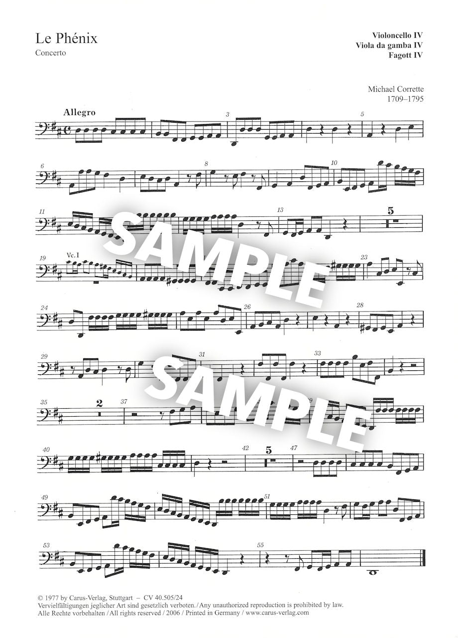 Corrette, Le Phenix (4 Parts) (Carus)