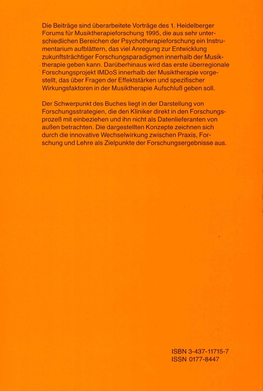 Grundlagen zur Musiktherapieforschung (G. Fischer)