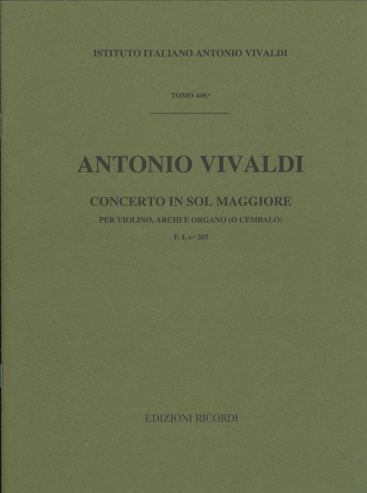 Vivaldi, Concerto op. 7/ii/2 in G RV 299 (Ricordi)