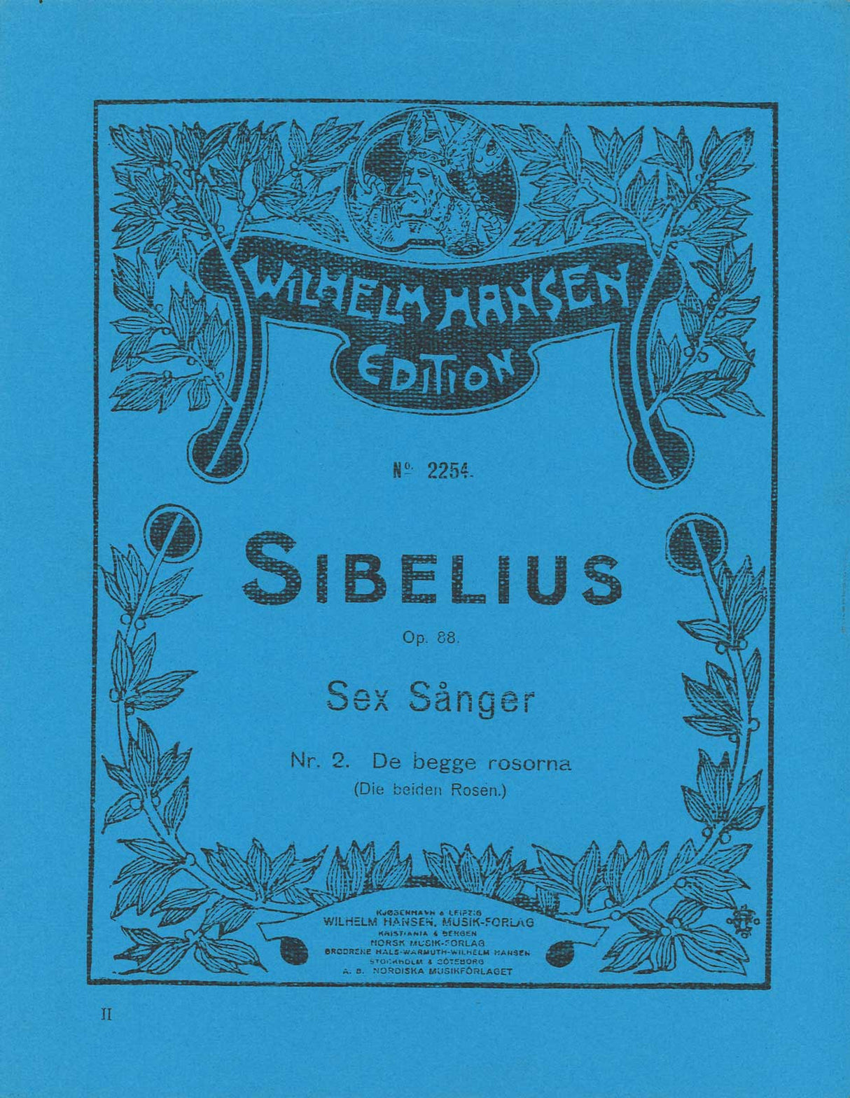 Sibelius, 6 Songs op. 88, 2 [Sw/G] (W.Hansen)