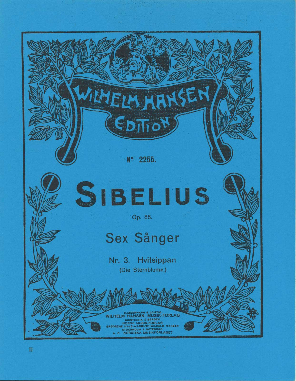 Sibelius, 6 Songs op. 88, 3 [Sw/G] (W.Hansen)