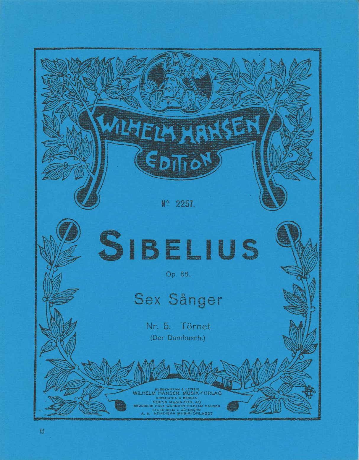 Sibelius, 6 Songs op. 88, 5 [Sw/G] (W.Hansen)